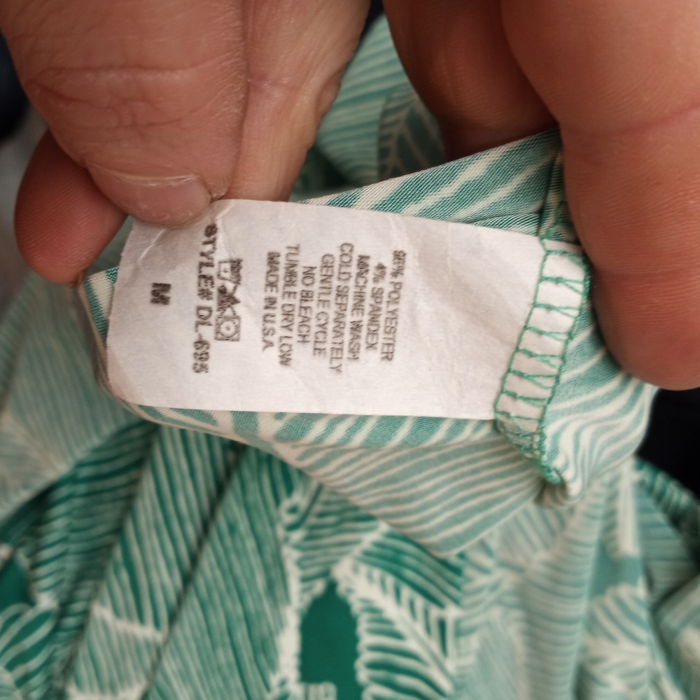VERONICA M Palm Leaf Maxi Green Dress Medium - Picture 3 of 5